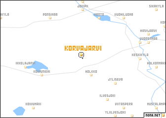 map of Korvajärvi