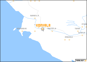 map of Korvala