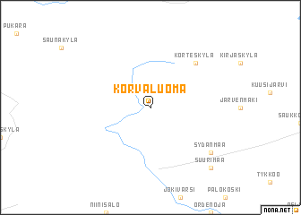 map of Korvaluoma