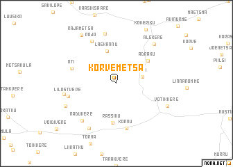 map of Kõrvemetsa