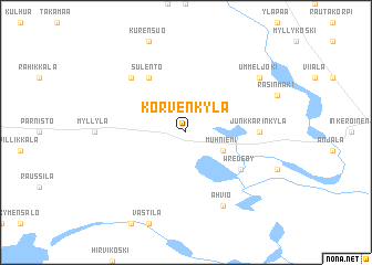 map of Korvenkylä
