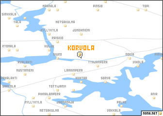 map of Korvola