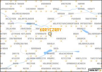 map of Koryczany