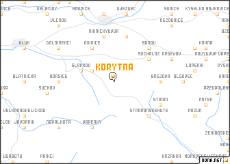 map of Korytná