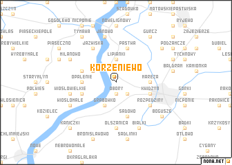 map of Korzeniewo