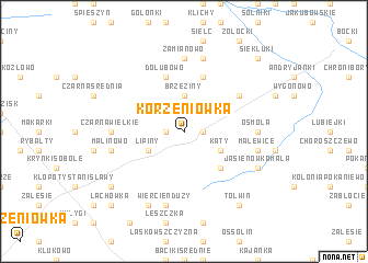 map of Korzeniówka