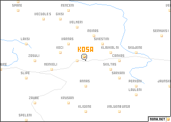 map of Kosa