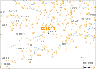 map of Košćan