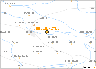 map of Kościerzyce