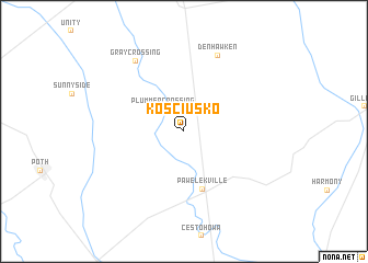 map of Kosciusko