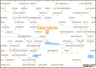 map of Kościuszki