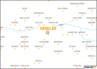 map of Köseler