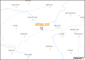 map of Köseler