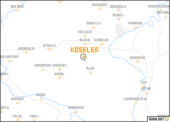 map of Köseler