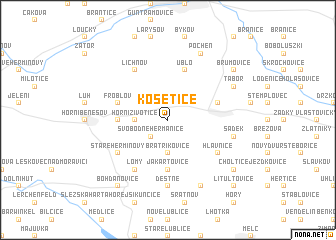 map of Košetice