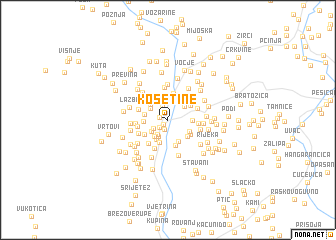 map of Košetine