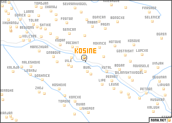 map of Kosinë
