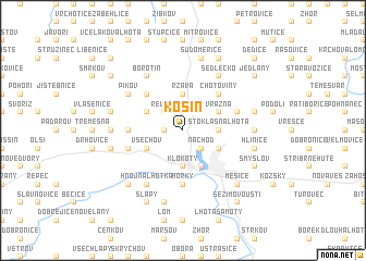 map of Košín