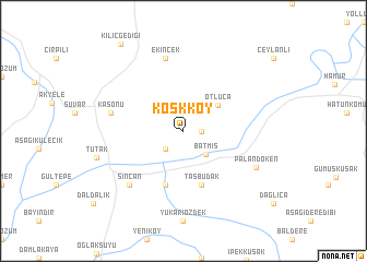 map of Köşkköy