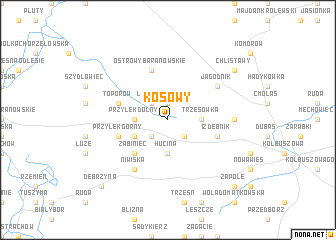 map of Kosowy