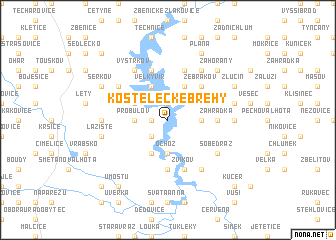 map of Kostelecké Břehy