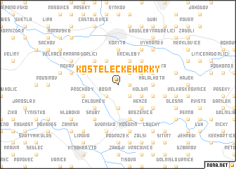 map of Kostelecké Horky