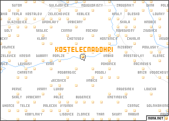 map of Kostelec nad Ohří