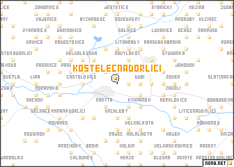 map of Kostelec nad Orlicí