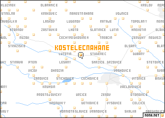 map of Kostelec na Hané