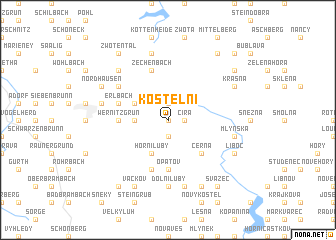 map of Kostelní