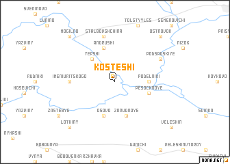 map of Kosteshi