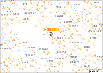 map of Kostići