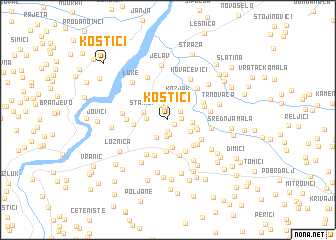 map of Kostići