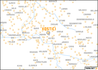 map of Kostići