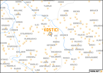 map of Kostići