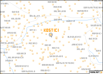 map of Kostići