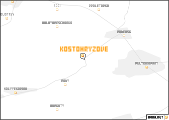 map of Kostohryzove