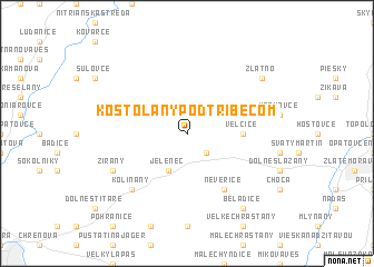 map of Kostoľany pod Tribečom