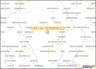 map of Kostolné Moravce