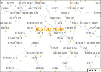 map of Kostolný Dvor