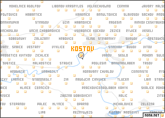 map of Koštov