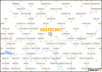 map of Kostrčany