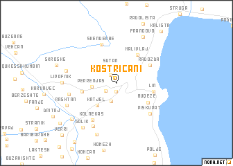 map of Kostriçani