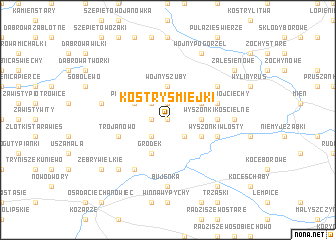 map of Kostry Śmiejki