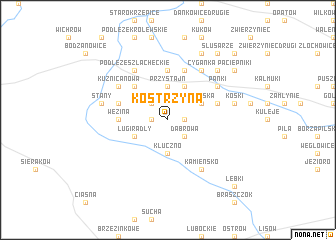 map of Kostrzyna