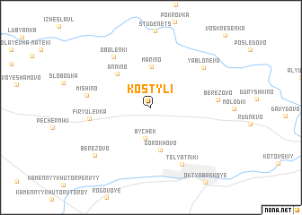 map of Kostyli