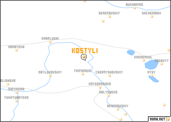 map of Kostyli