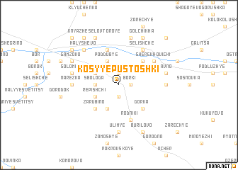 map of Kosyye Pustoshki