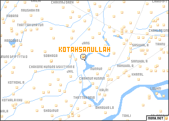 map of Kot Ahsānullāh