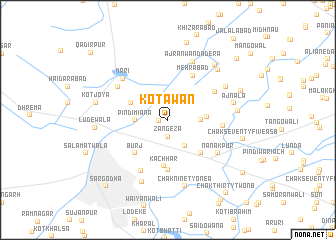 map of Kot Āwān